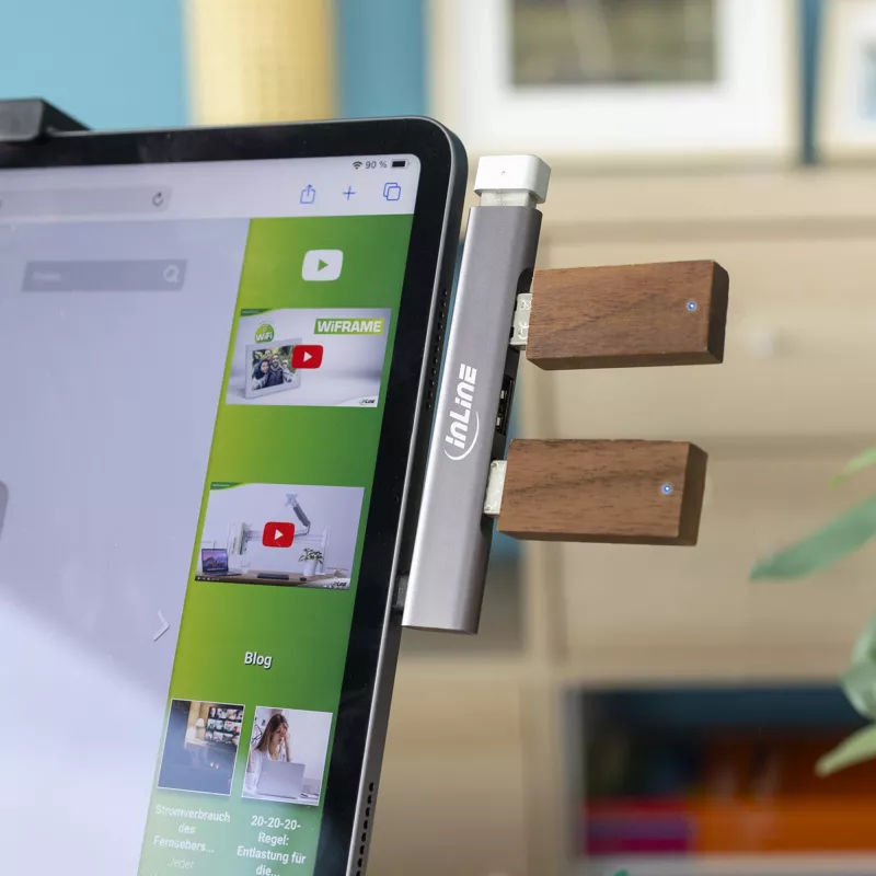 InLine hub USB-C compacto, 4 puertos, USB 3.0 + 3x USB 2.0, diseño compacto