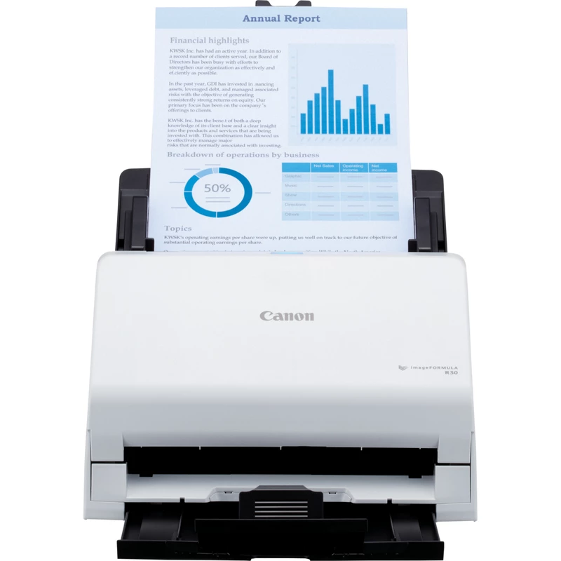Canon imageFORMULA R30 6051C003 escáner de documentos, CIS, doble cara, A4, 600 ppp, 25 ppm, ADF de 60 hojas, USB 2.0, sin controladores