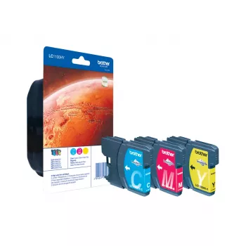 Cartucho de tinta Brother LC1100HYRBWBP 3 uds. original cian, magenta, amarillo