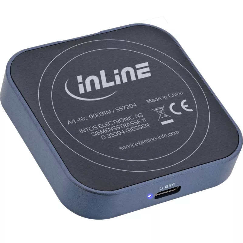 InLine Clip Case - Carcasa magnética USB-C para SSD SATA III y NVMe M.2