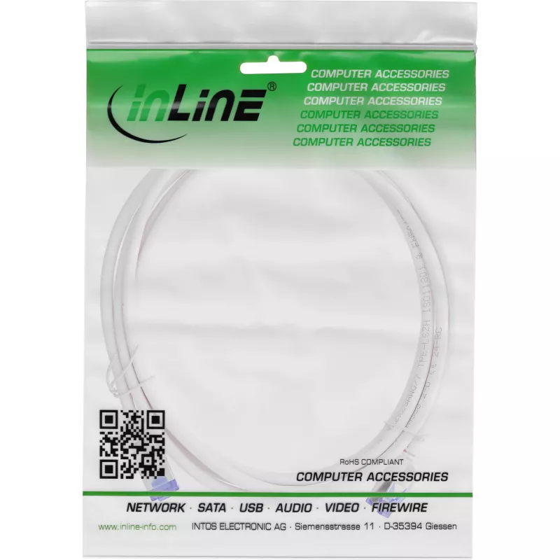 InLine 74905W Cable de red blanco 5 m Cat6a S/FTP (S-STP)