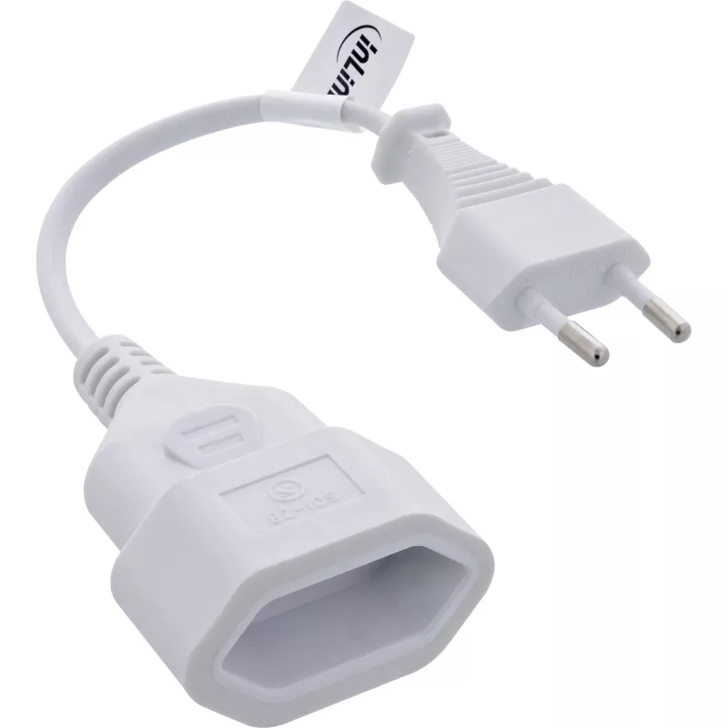 Cable de alimentación InLine 16680W blanco 0,2 m CEE7/16