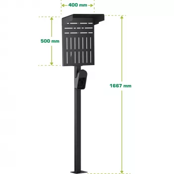 Soporte InLine 59989C accesorio para cargadores de vehículos eléctricos acero negro 400x200x1667mm