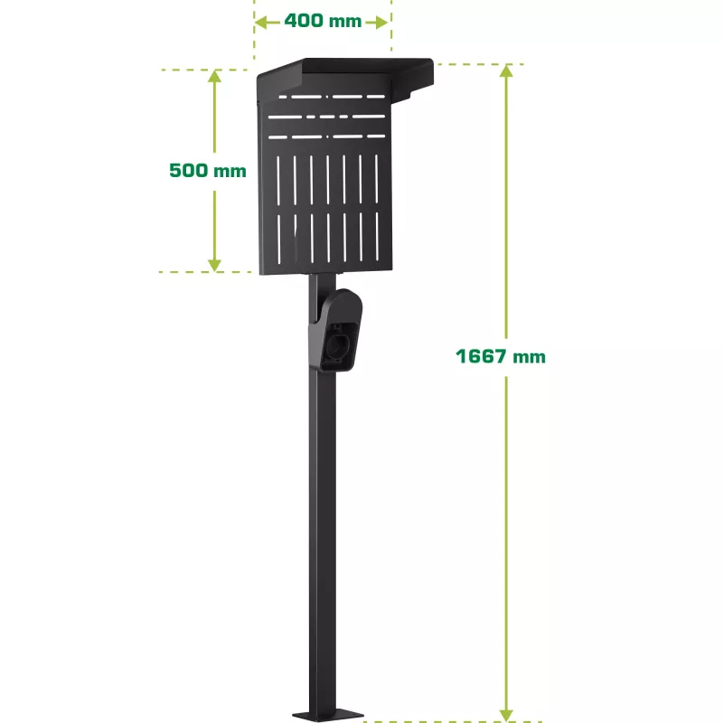 Soporte InLine 59989C accesorio para cargadores de vehículos eléctricos acero negro 400x200x1667mm