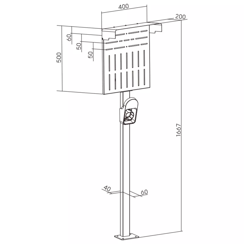 Soporte InLine 59989C accesorio para cargadores de vehículos eléctricos acero negro 400x200x1667mm
