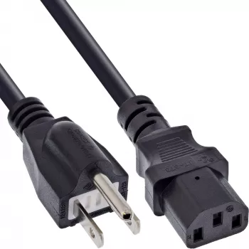 Cable de alimentación InLine 16658J negro 1,8 m conector macho tipo B IEC C13