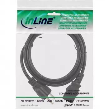 Cable de alimentación InLine 16658J negro 1,8 m conector macho tipo B IEC C13
