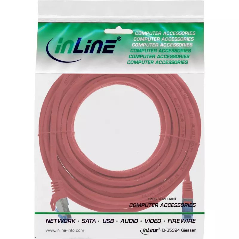 Cable de red InLine 72605R rojo 5 m Cat6a S/FTP (S-STP)