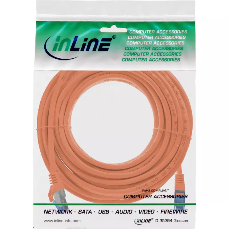Cable de red InLine 72605O naranja 5 m Cat6a S/FTP (S-STP)