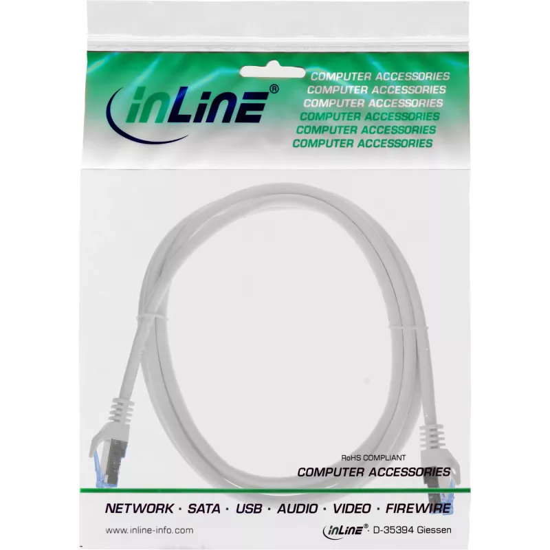 Cable de red InLine 72602 gris 2 m Cat6a S/FTP (S-STP)