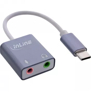 Convertidor de audio InLine 33051F USB Type-C gris 42x30x12mm