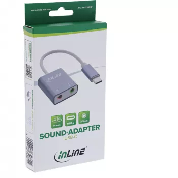 Convertidor de audio InLine 33051F USB Type-C gris 42x30x12mm