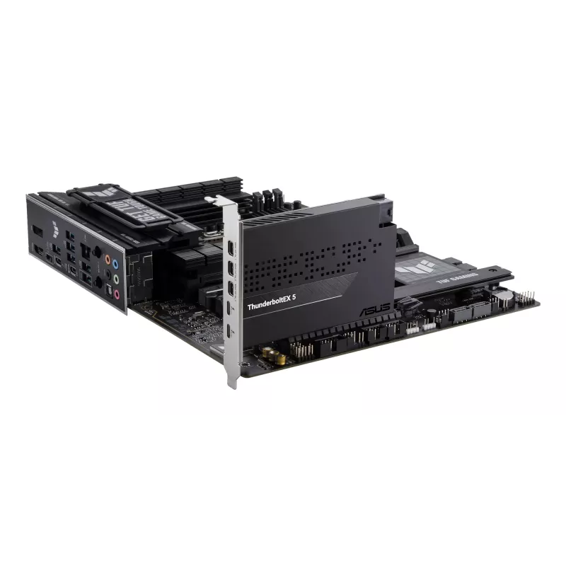Tarjeta de interfaz ASUS ThunderboltEX 5 — PCIe 4.0, Intel JHL9580, Mini DisplayPort, USB 2.0, 120 Gbit/s