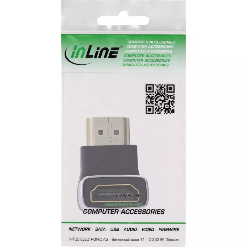 Adaptador HDMI InLine 17991F HDMI A negro gris dorado