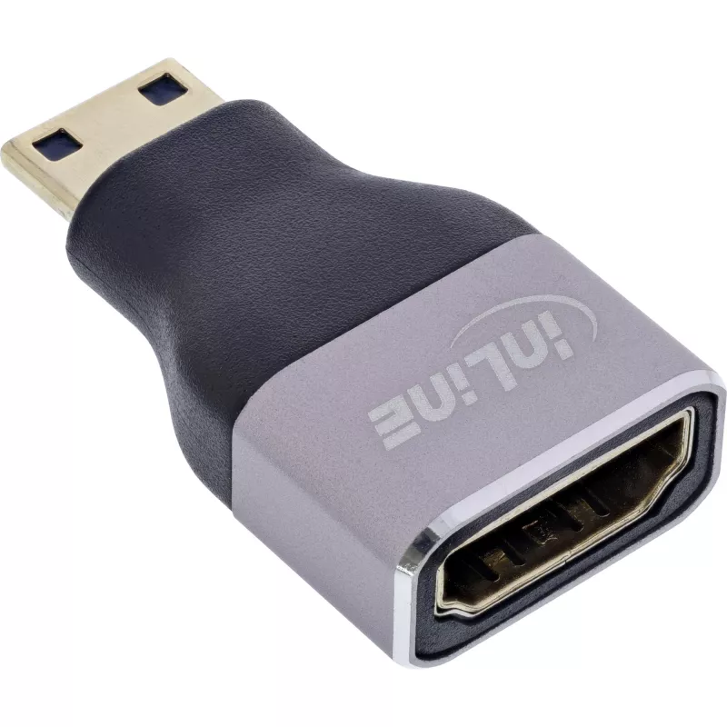 Adaptador de cable InLine 17991C HDMI A Mini HDMI C negro, gris