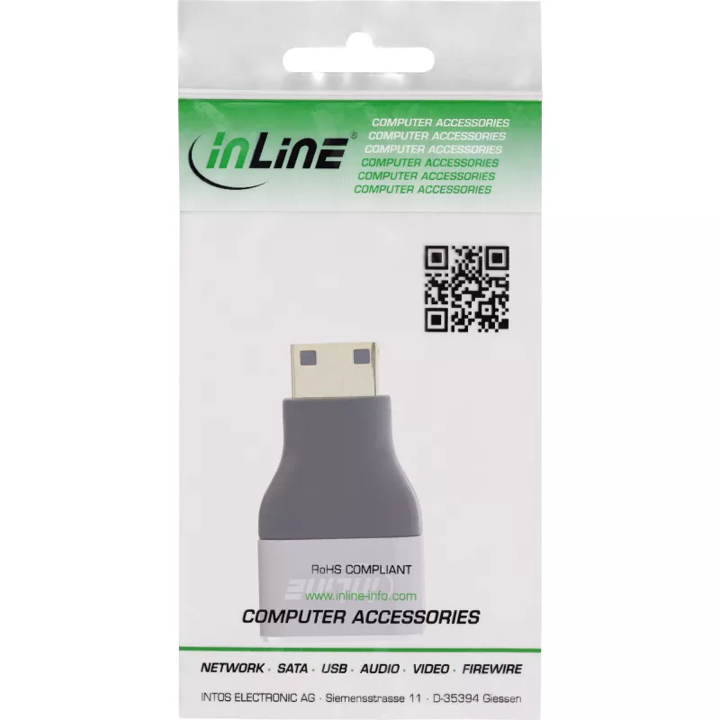 Adaptador de cable InLine 17991C HDMI A Mini HDMI C negro, gris