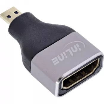 Adaptador de cable InLine 17991B HDMI A a Micro HDMI D negro gris