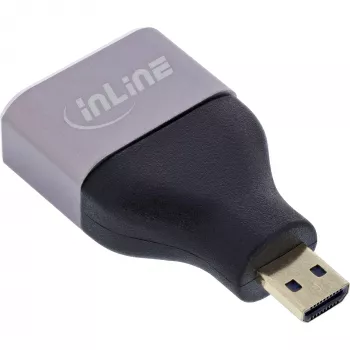Adaptador de cable InLine 17991B HDMI A a Micro HDMI D negro gris