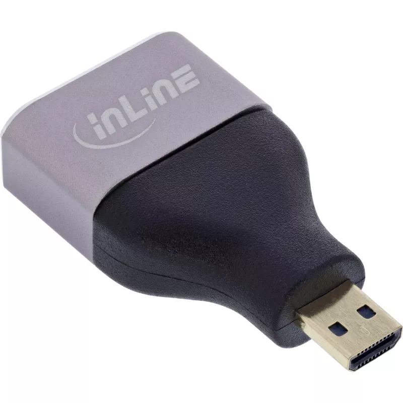 Adaptador de cable InLine 17991B HDMI A a Micro HDMI D negro gris