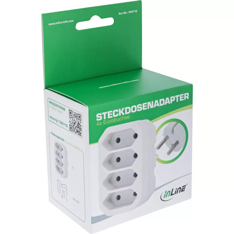Adaptador de enchufe tipo F a tipo C InLine 16471E blanco