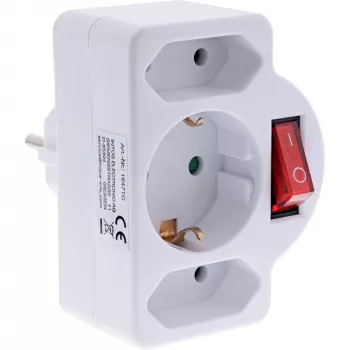 Adaptador de enchufe tipo F InLine 16471C 2x tipo C + tipo F blanco