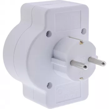 Adaptador de enchufe tipo F InLine 16471C 2x tipo C + tipo F blanco