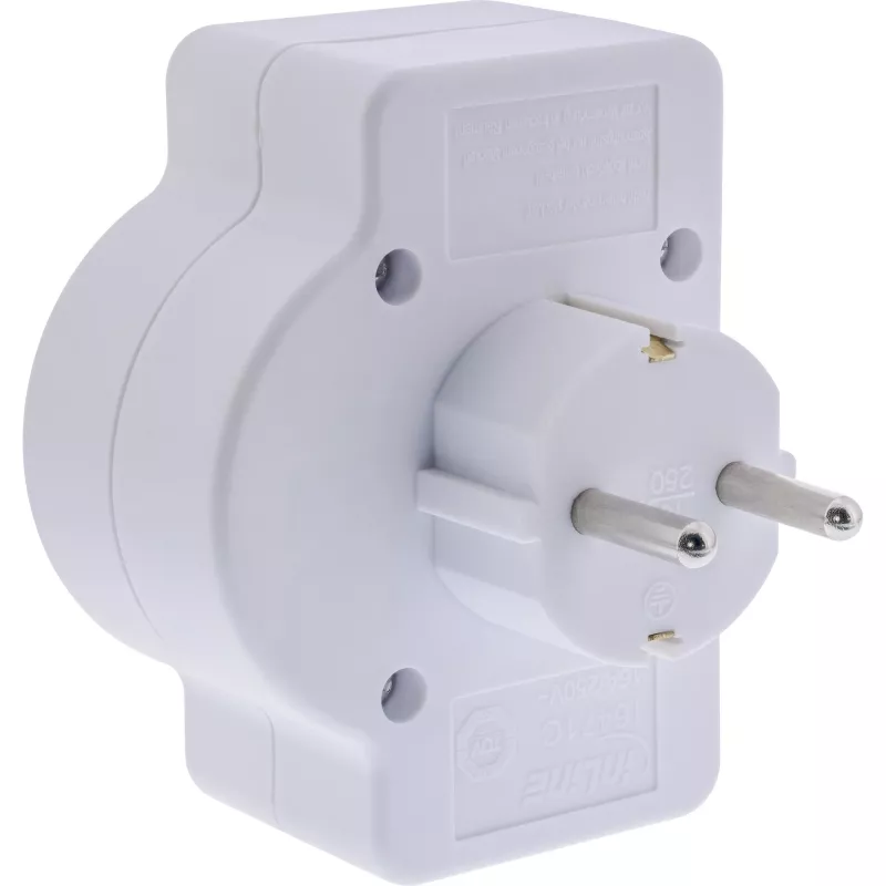 Adaptador de enchufe tipo F InLine 16471C 2x tipo C + tipo F blanco