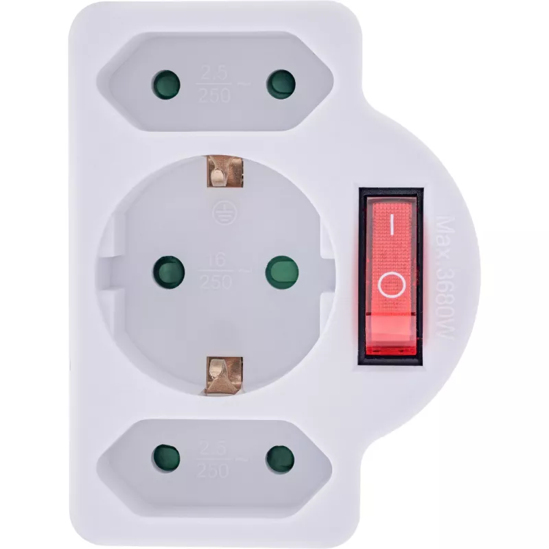 Adaptador de enchufe tipo F InLine 16471C 2x tipo C + tipo F blanco