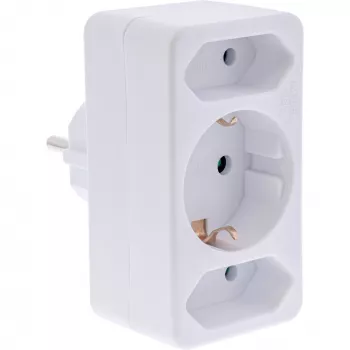 Adaptador de enchufe tipo F InLine 16471B 2x tipo C + tipo F blanco