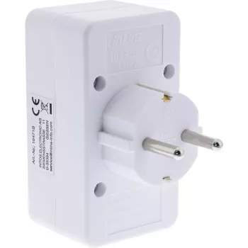 Adaptador de enchufe tipo F InLine 16471B 2x tipo C + tipo F blanco