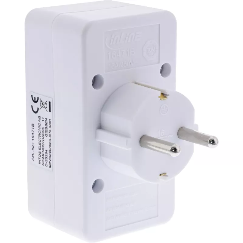 Adaptador de enchufe tipo F InLine 16471B 2x tipo C + tipo F blanco