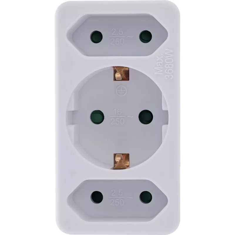 Adaptador de enchufe tipo F InLine 16471B 2x tipo C + tipo F blanco