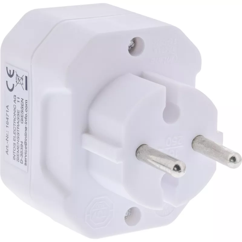 Adaptador de enchufe tipo F a tipo C InLine 16471A blanco