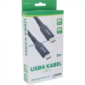 Cable USB InLine 35902A USB4 Gen 3x2 2 m USB-C negro