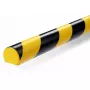 Perfil de plástico Durable S32R redondeado negro amarillo 1000 mm