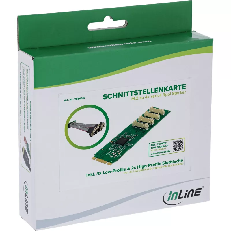 InLine 76660W adaptador serie interno M.2 conector macho ASIX AX99100 4 Gbit/s