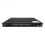 Switch industrial gestionado L2 Plus PoE LevelOne de 28 puertos, 4 x 1/2.5/10GbE SFP+, 24 salidas PoE, 370W, 802.3AF/AT/BT PoE, montaje en rack de 19