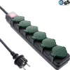 Regleta de enchufes InLine 16496T 10 m 6 salidas AC Interior/Exterior Negro, Verde