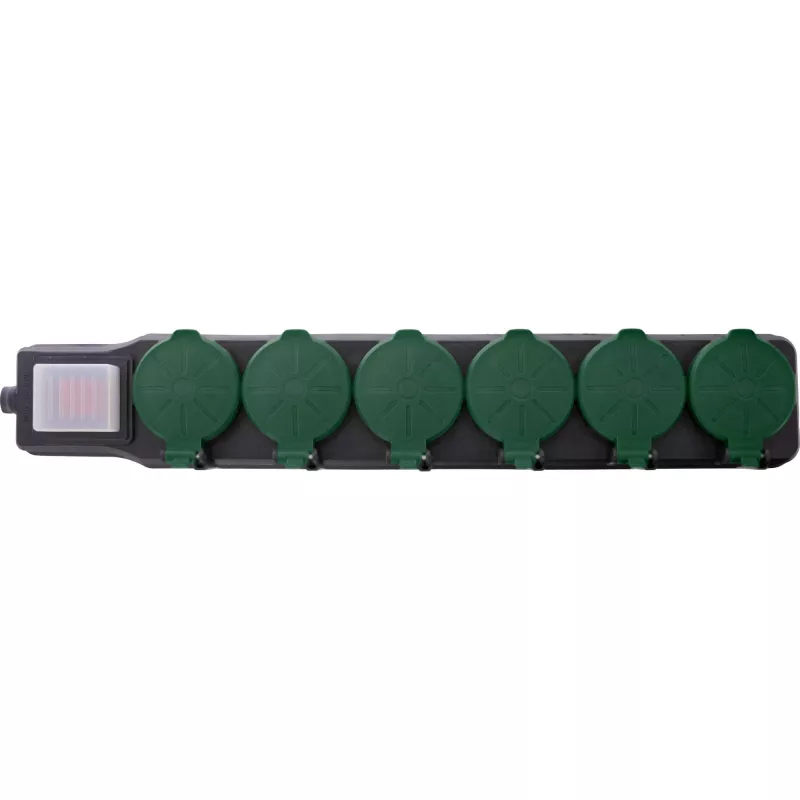 Regleta de enchufes InLine 16496T 10 m 6 salidas AC Interior/Exterior Negro, Verde