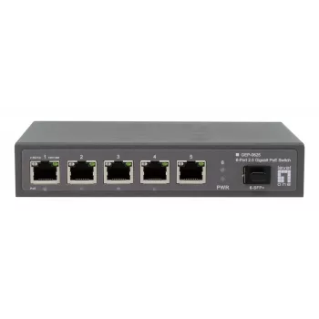 Switch de red LevelOne GEP-0625 No gestionado 2.5G Ethernet (100/1000/2500) Power over Ethernet (PoE) Negro