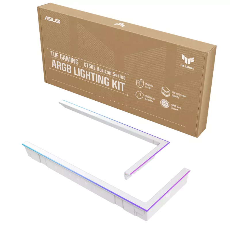 ASUS TUF Gaming GT502 Horizon ARGB kit de iluminación 90DA00H3-B09000, Aura Sync, montaje magnético, blanco