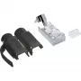 Conector macho de crimpado InLine Cat.6A RJ45 apantallado, 3 piezas negro pack de 10