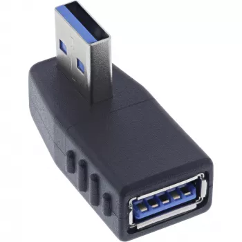 Adaptador USB 3.2 Gen 1 en ángulo de 270° InLine 35300U — USB Type-A a Type-A, conexión en ángulo recto