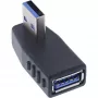 Adaptador USB 3.2 Gen 1 en ángulo de 270° InLine 35300U — USB Type-A a Type-A, conexión en ángulo recto