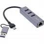 Hub de interfaces InLine 33380S USB 3.2 Gen 1 (3.1 Gen 1) Type-A + Type-C 5000 Mbit/s gris