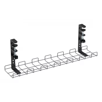 Rejilla de gestión de cables 60 cm InLine 23190G para montaje en mesa con abrazaderas de tornillo, negra