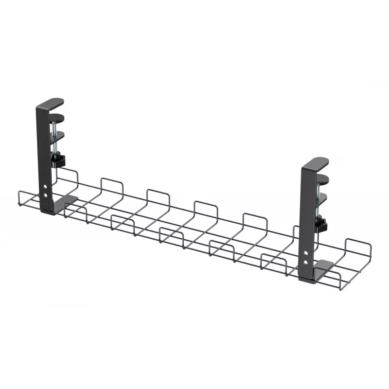 Rejilla de gestión de cables 60 cm InLine 23190G para montaje en mesa con abrazaderas de tornillo, negra