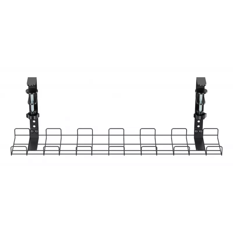 Rejilla de gestión de cables 60 cm InLine 23190G para montaje en mesa con abrazaderas de tornillo, negra