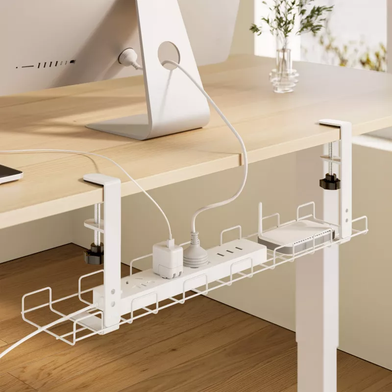 Rejilla de gestión de cables 60 cm InLine 23190G para montaje en mesa con abrazaderas de tornillo, negra