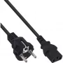 InLine B-16651D Cable de alimentación, CEE 7/7 a C13, 1 m, negro, pack Bulk de 45